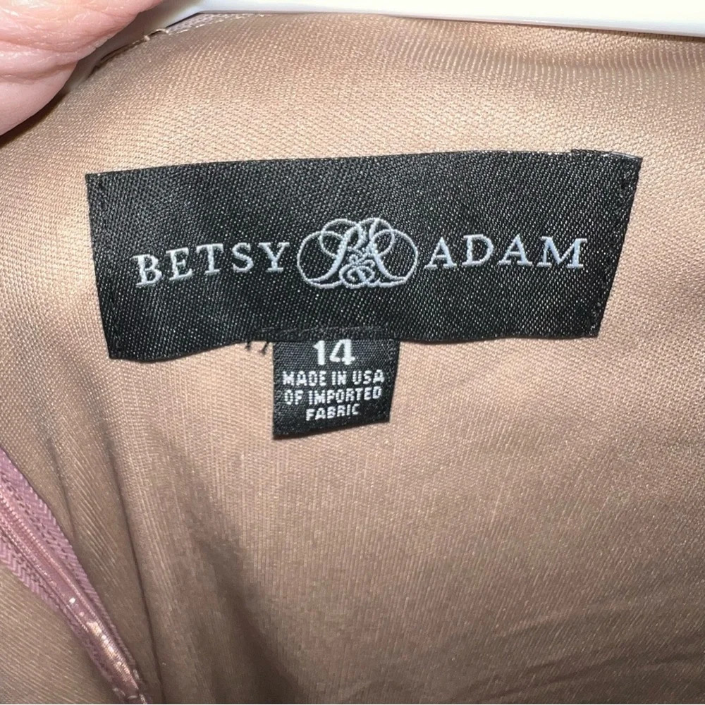 Betsy & Adam formal dress with a A-line Silhouette new with tags 14 Rose Gold - Picture 6 of 10